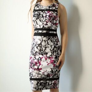 Belle + Sky Mesh Inset Floral Dress